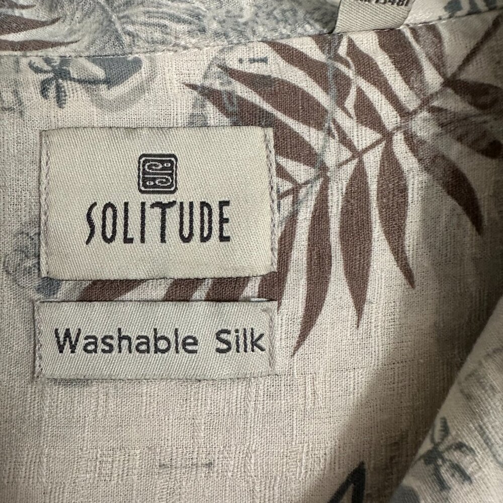 Vintage SOLITUDE 100% Silk Hawaiian Shirt • Men’s XXL • Washable Silk - Picture 6 of 9